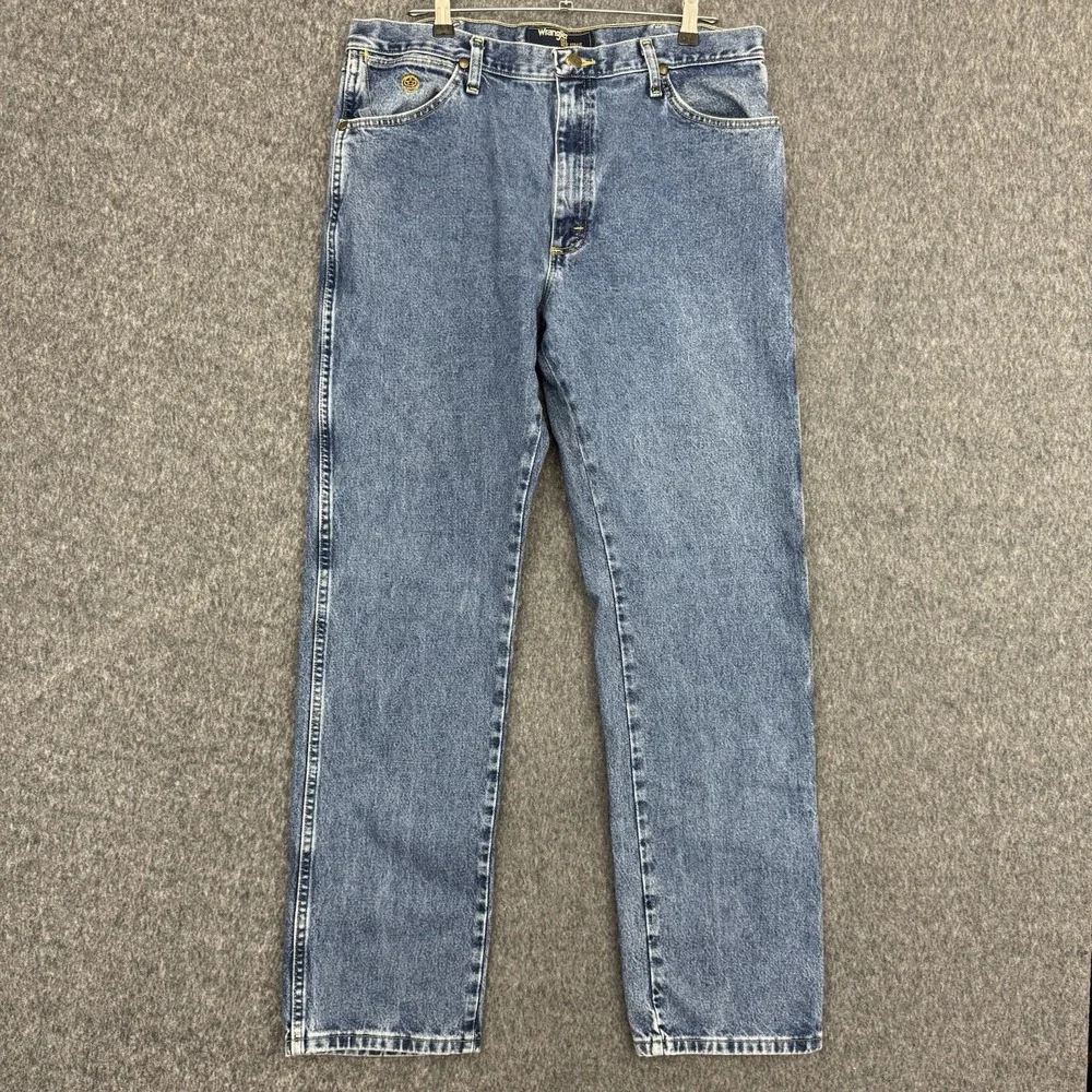 Wrangler George Strait A102 4020 Straight Leg Blue Men's Jeans 36x34 Western
